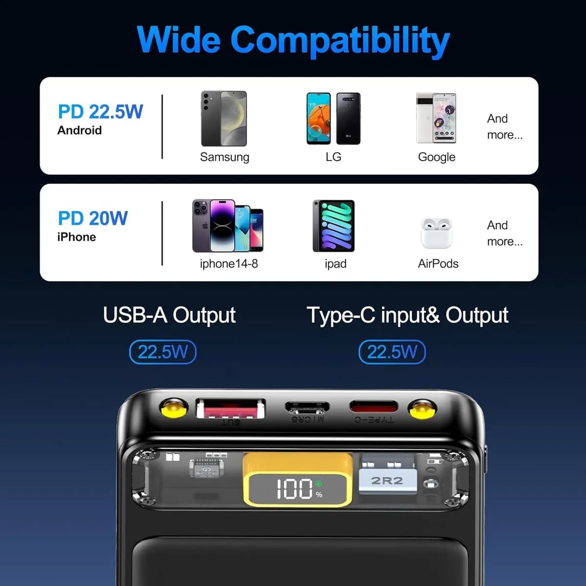 10,000mAh 22.5W Power Bank view 2