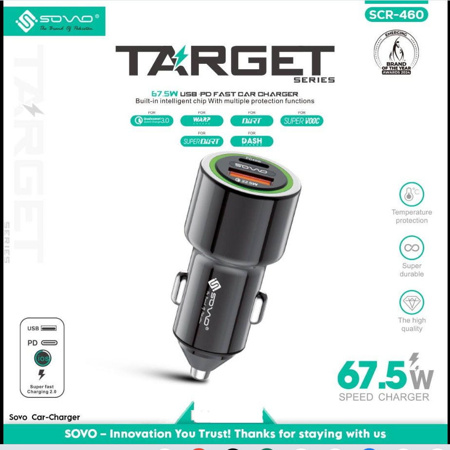 SOVO PD Fast Car Charger main product image