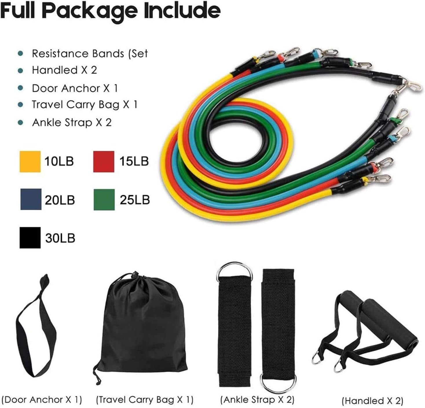 11-Piece Resistance Band Set - product view 3