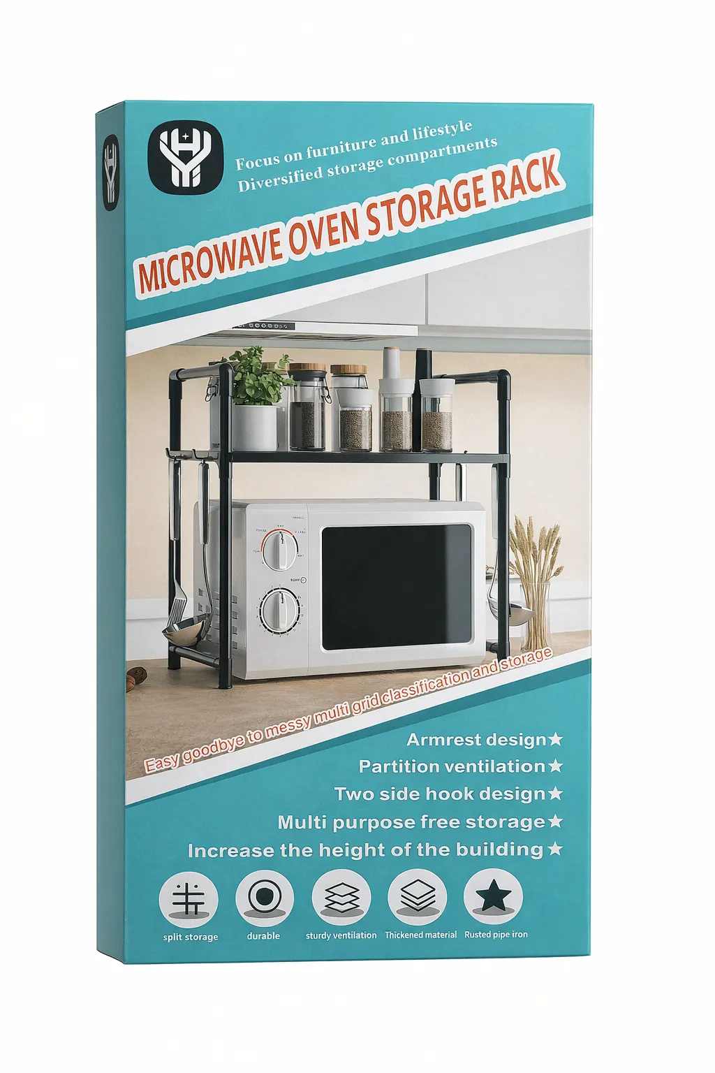 2-Tier Microwave Storage Rack - product view 4