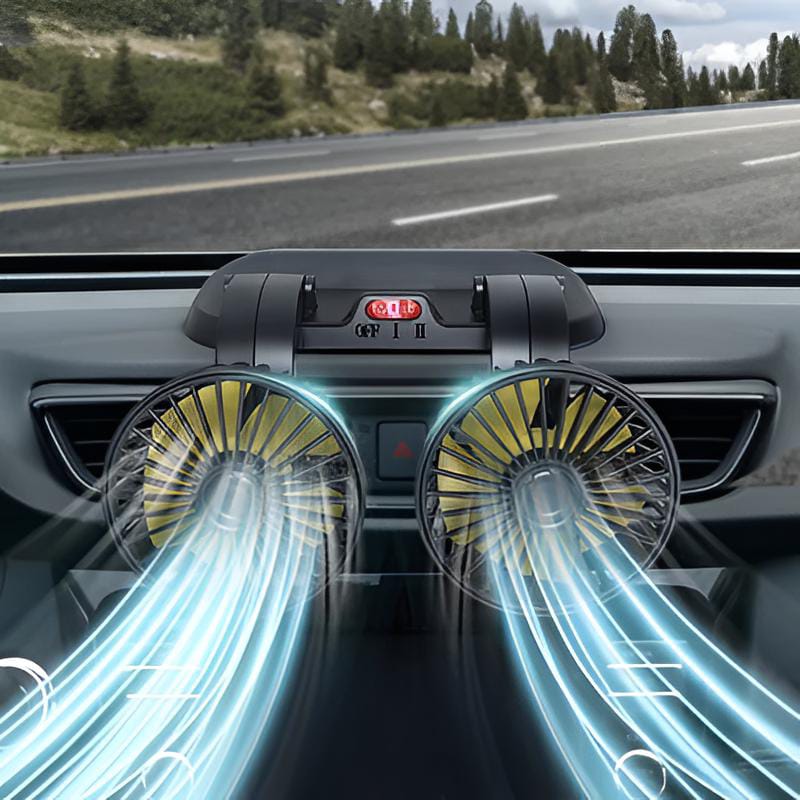Dual-Head 12V Car Dashboard Fan - product view 5