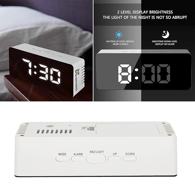 Digital Mirror LED Alarm Clock - product view 1